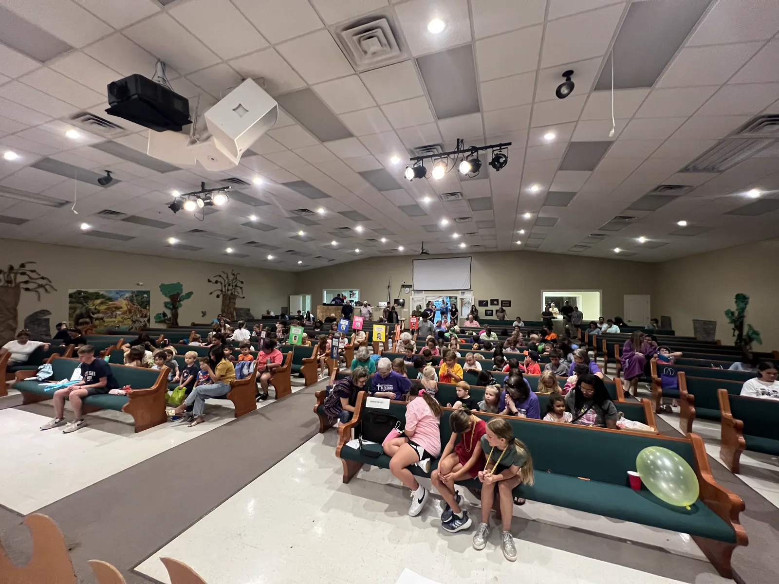 Children gathered in the auditorium at Stockdale Church of Christ